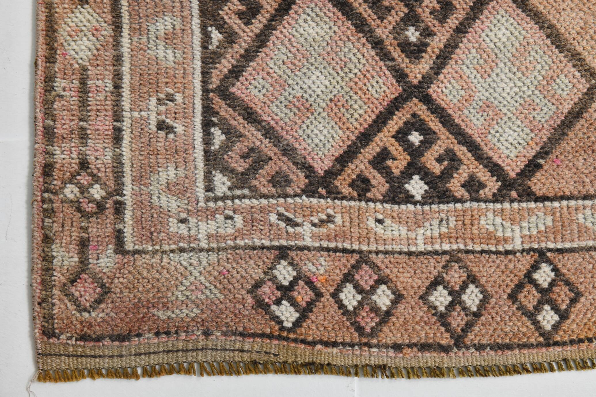 3x12 Soft Red Brown Turkish Runner Rug, 83x365Cm