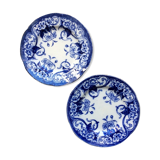 Creil & montereau two old plates faience model flora liseron (a)