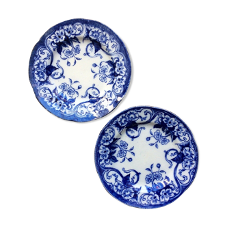 Creil & montereau two old plates faience model flora liseron (a)