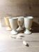 5 vintage 1960s/70s light pyrite stone coffee/tea mugs