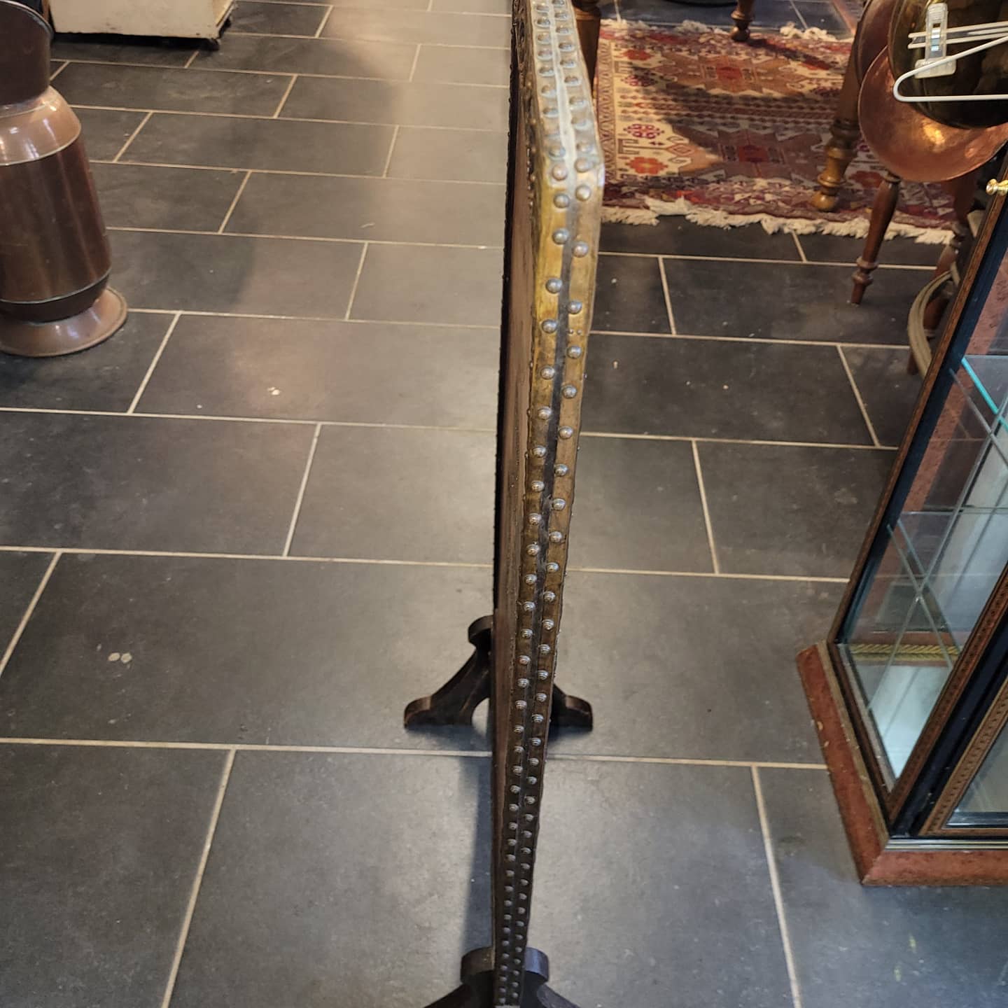 Fire pare old wooden fireplace