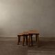 Brutalist Solid Oak Nesting Tables (Set of 3) – Dutch 1970s