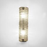 Pair of Barovier & Toso Art Deco Brass and Aquamarine Murano Glass Sconces