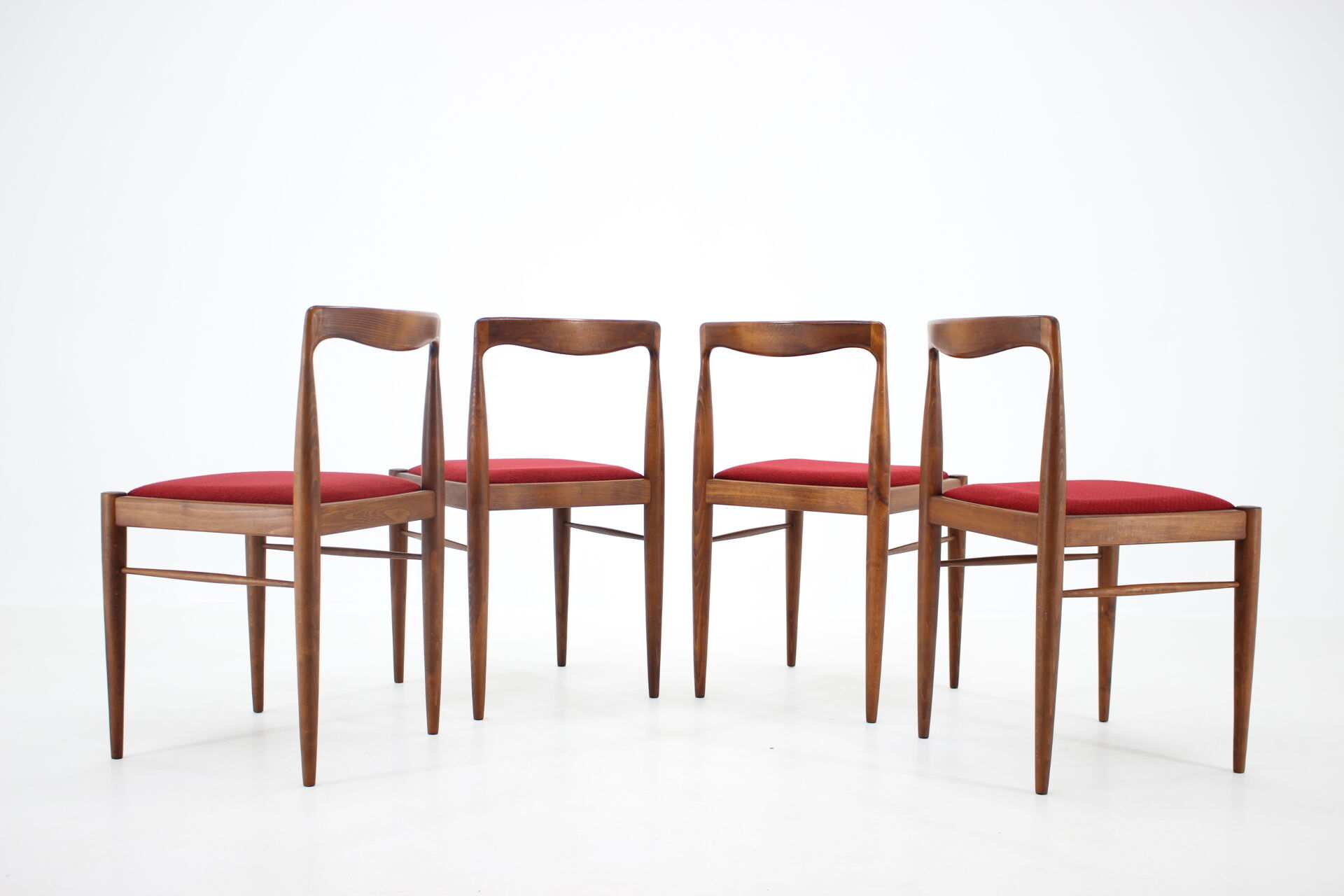 1970s Set of 4 Minimalist Dining Chairs by Drevotvar, Czechoslovakia