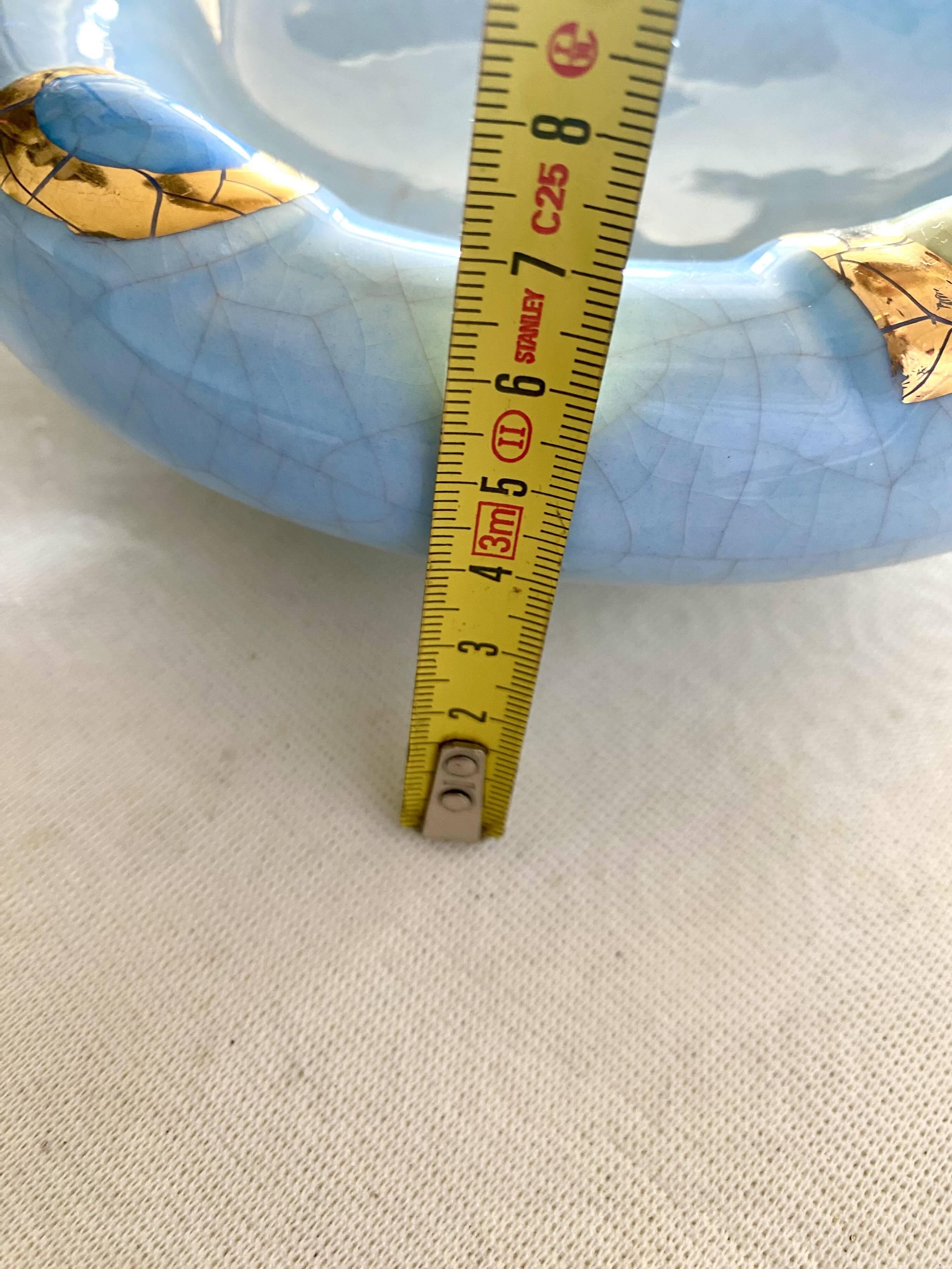 Longwy sky blue ashtray pocket emptier