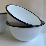 Set of 6 enamelled sheet bowls