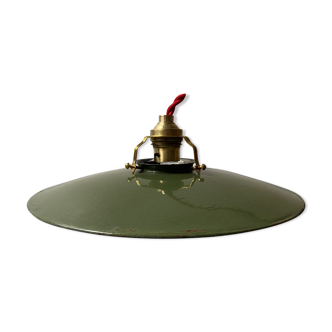 Ancienne suspension tole emaillee vintage