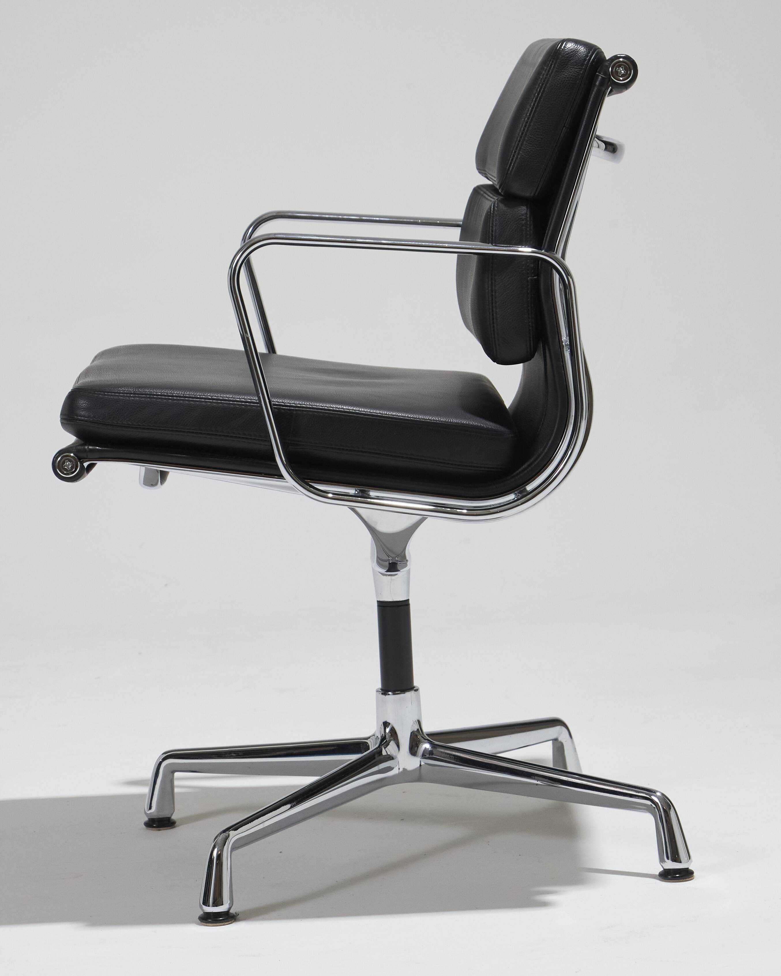 CHARLES EAMES "SOFT PAD EA 208" LEATHER ARMCHAIR, 1960s