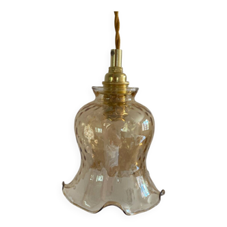 Baladeuse avec globe vintage en verre ambré