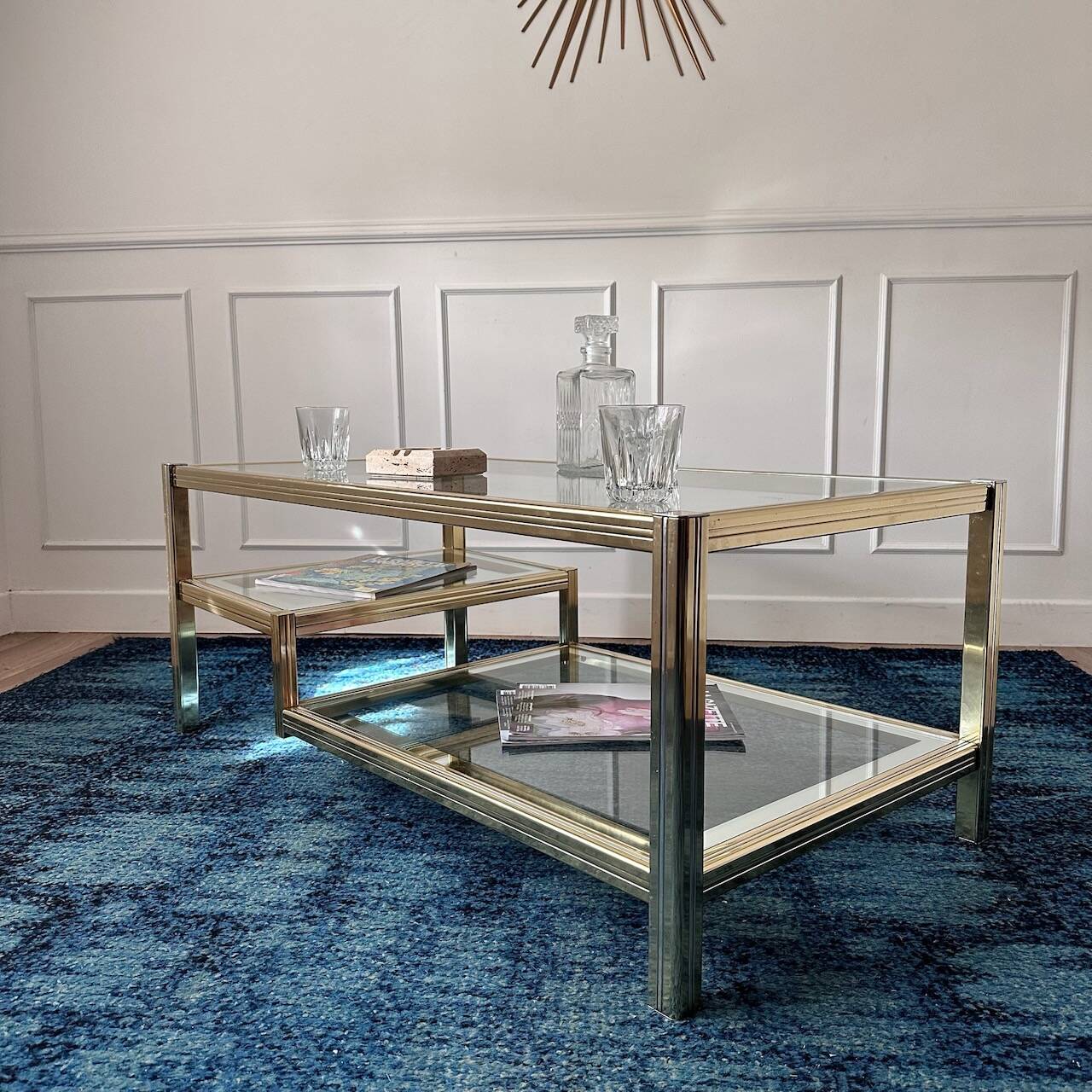 Vintage gold and silver coffee table