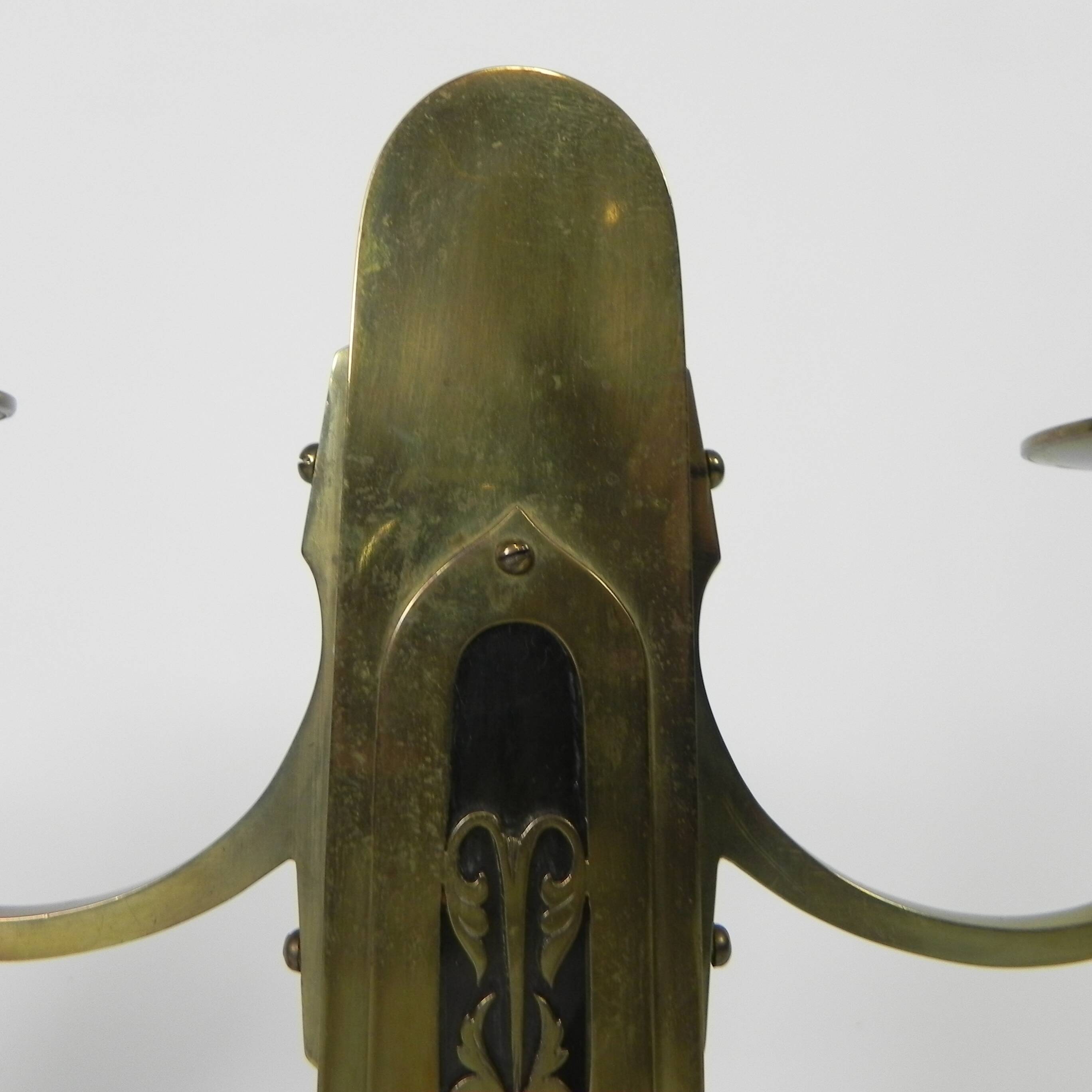 Set of 2 brass Art Nouveau candlesticks, circa 1910