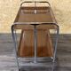1960s 1970s Serving Cart Dinette Side Table Space Age Design Chrome Brown