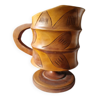 Pot vase en bois massif