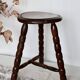 Tabouret de traite vintage en bois tripode
