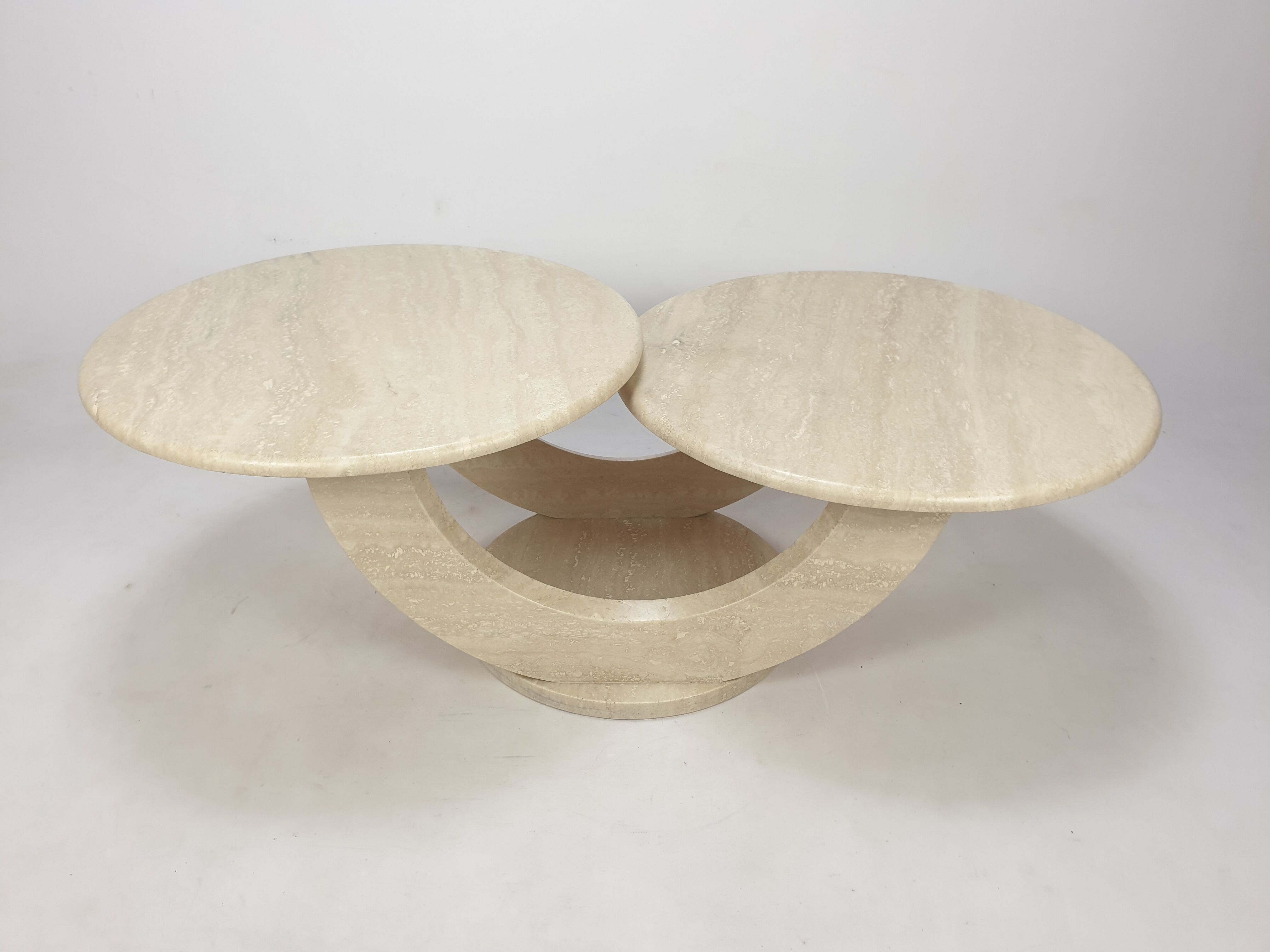 Mid-Century Italian Travertine Coffee Table, 1980s