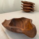 Series of 5 vintage wooden ramekins from the 70s