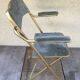 Former Lafuma gold metal folding chair