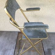 Former Lafuma gold metal folding chair