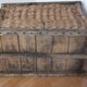 Wicker basket and wood