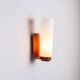 Cilindrical opal glass and bent wood wall lamp