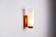 Cilindrical opal glass and bent wood wall lamp