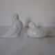 2 Ceramic candle holders shape white bird