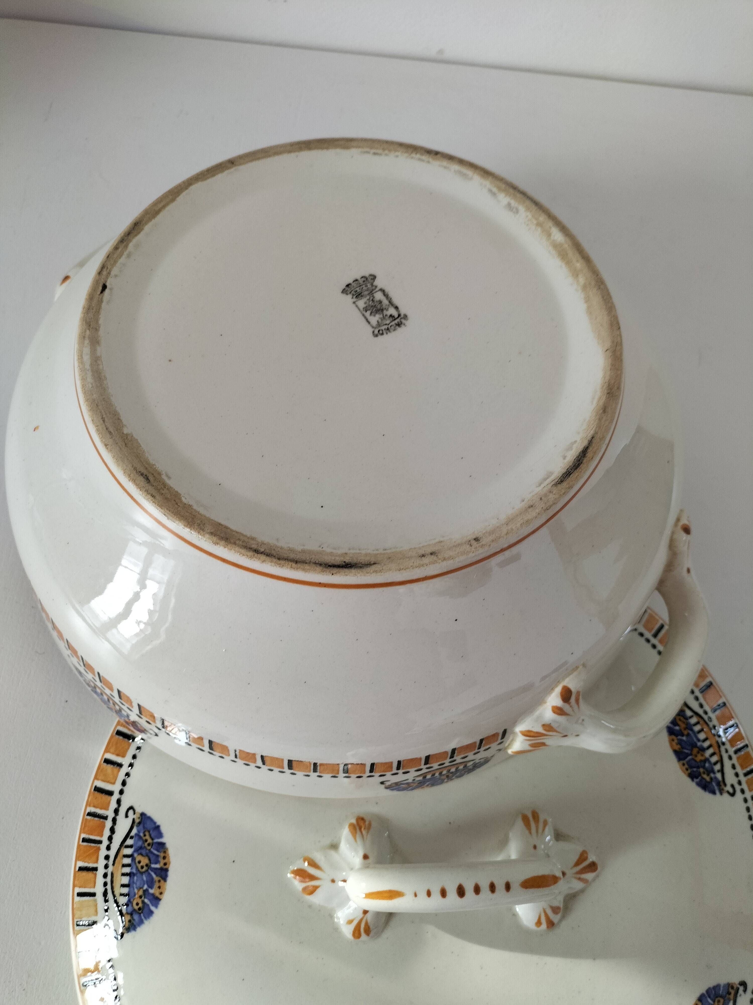 Art Deco Longwy earthenware soup tureen