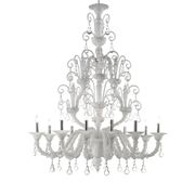 Imperial Venetian Modern White "Ca' Rezzonico" With Curls Murano Glass Chan