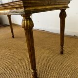 Gilded wood coffee table and marble top Louis XVI style