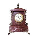 Napoleon III pink marble chimney clock