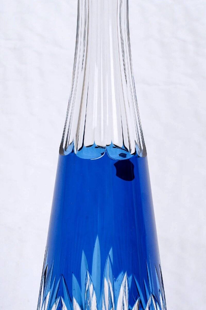 Wine carafe - cristallerie val saint-lambert - model: pyramid - period: 20th century