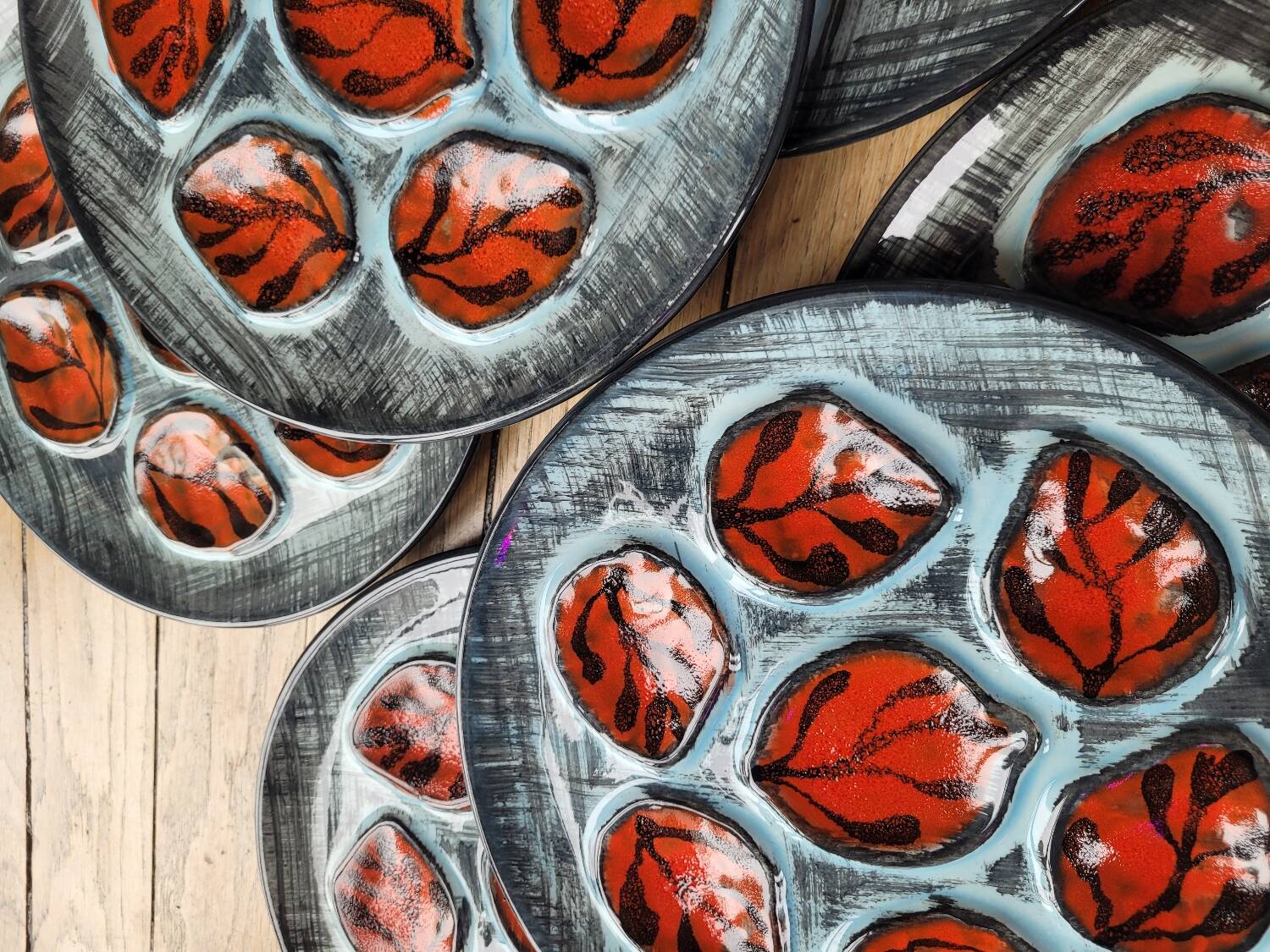 Pornic, 6 oyster plates