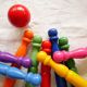 Wooden keels, rainbow color