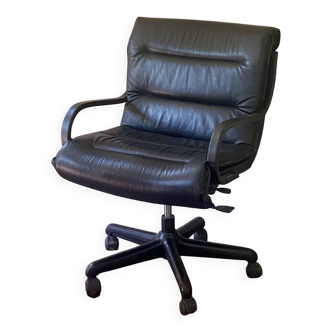 Fauteui de Bureau en cuir Ajustable Année 90