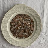 Plat à gâteaux en faïence motif cachemire vintage