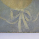 Antique signed painting portrait of a girl oil on canvas 1880 BM1N