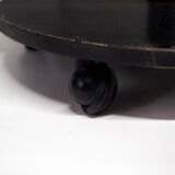 Bedside table shapes in wood and painted iron, marble details, 80s