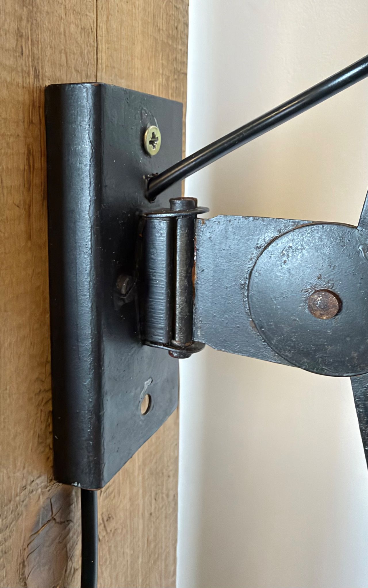 Industrial Black Scissor Wall Lamp, 1950s