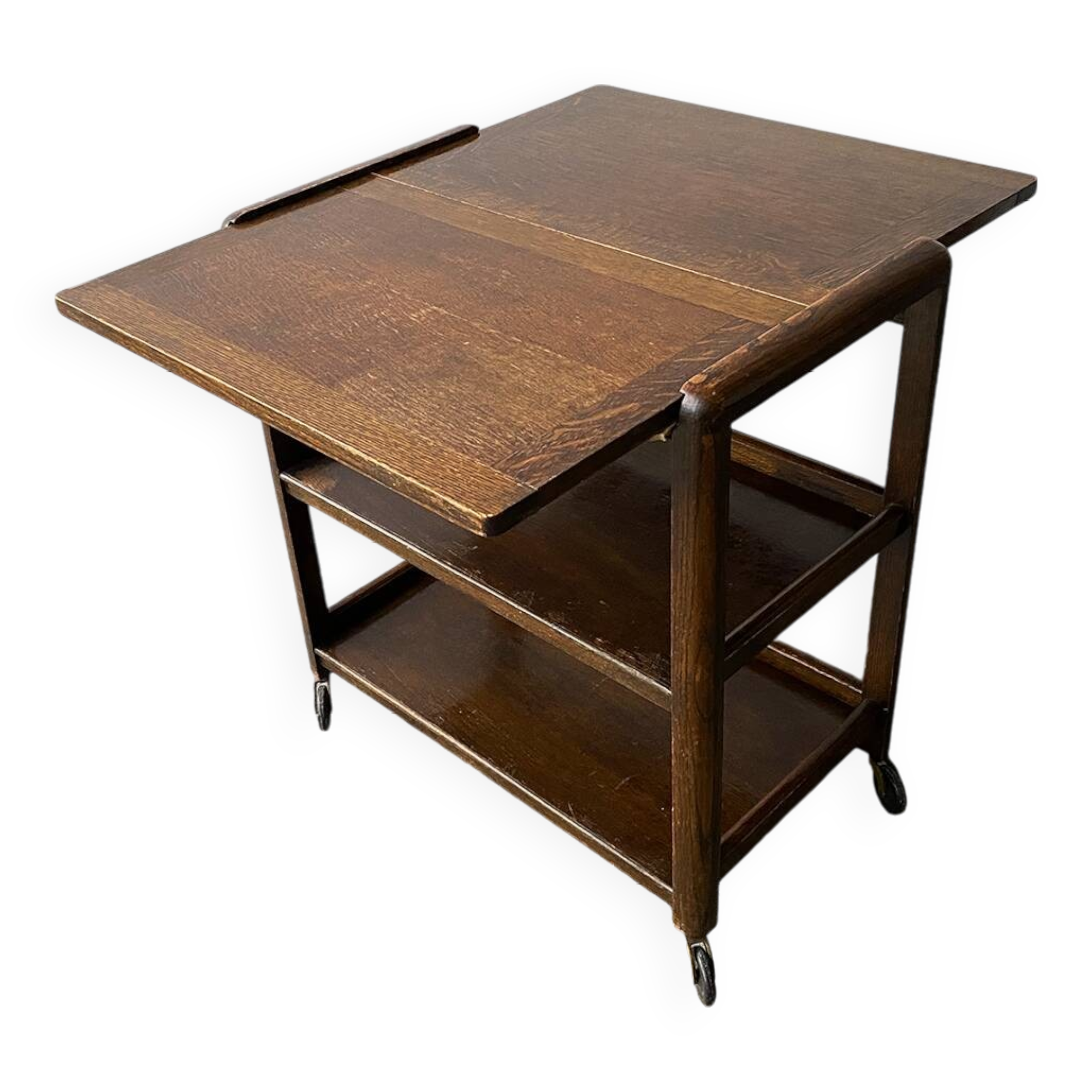 Desserte extensible ou table d'appoint Art Déco vintage des années 1930