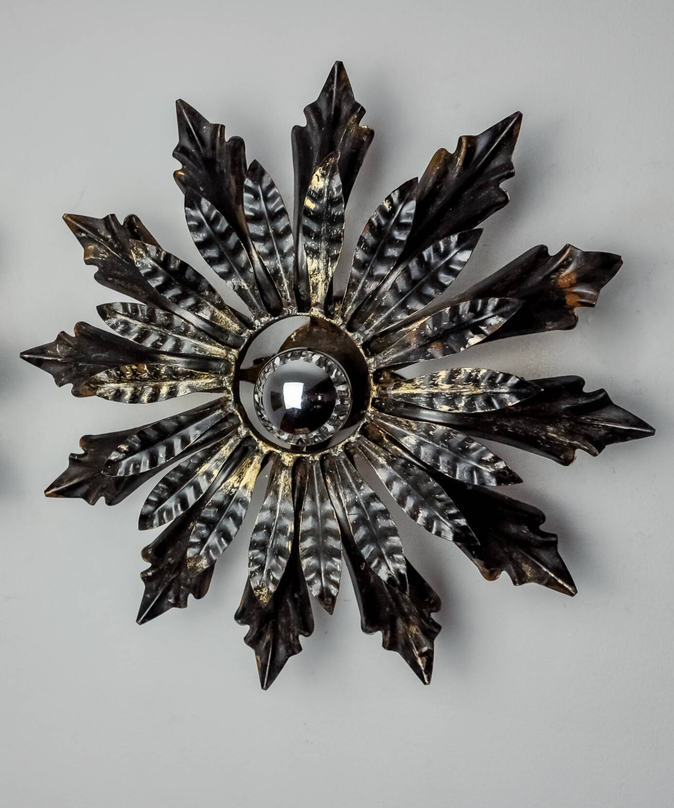 Sun and floral appliques by Ferro Arte, Spain, 1970