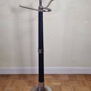 Vintage metal and leather valet stand, 1980s, 125 cm