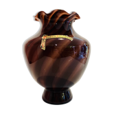 Vase violet en opaline du 20eme siècle