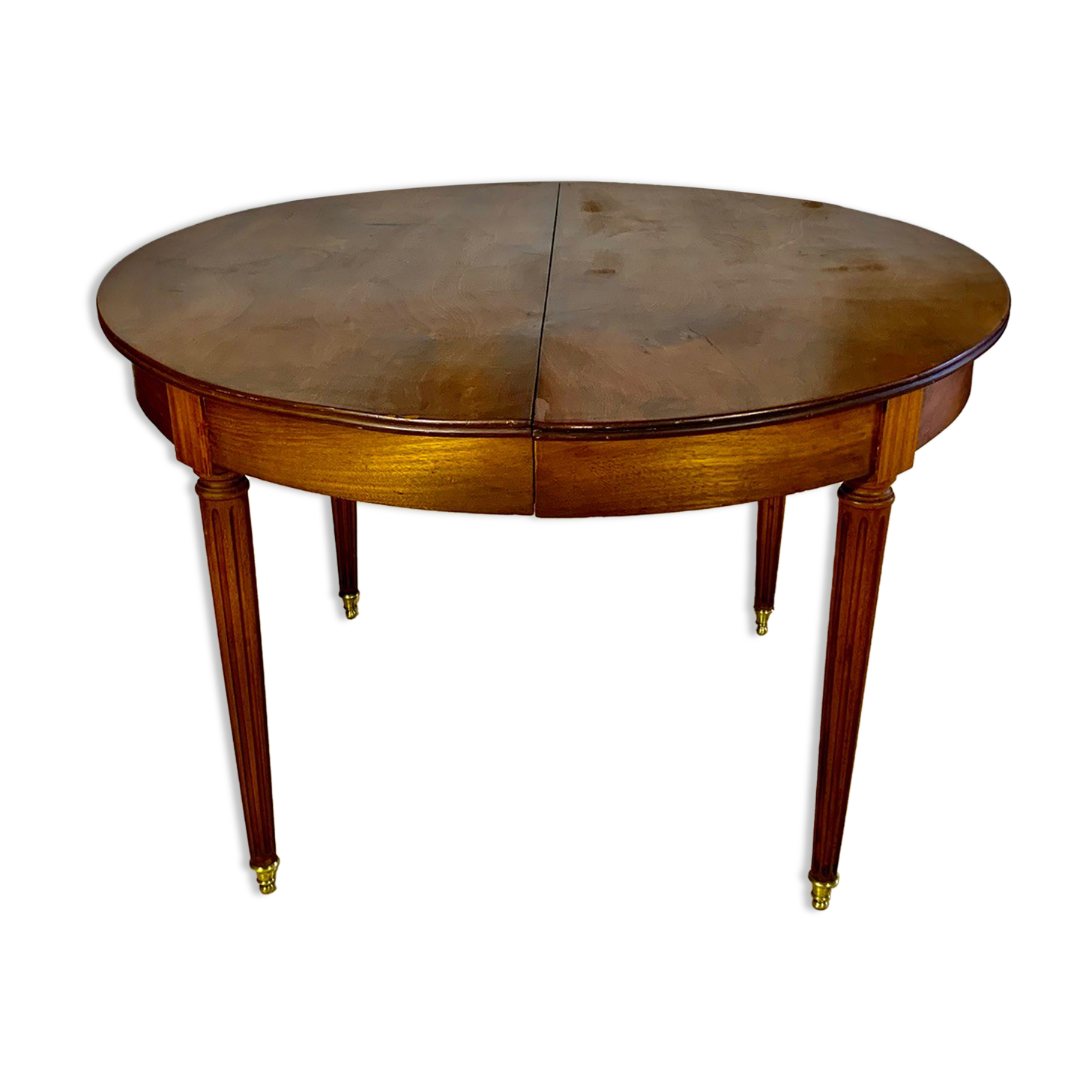 Round table Louis XVI style with 3 extensions