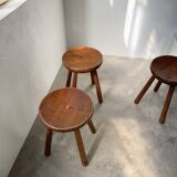 4 hammered brutalist stools
