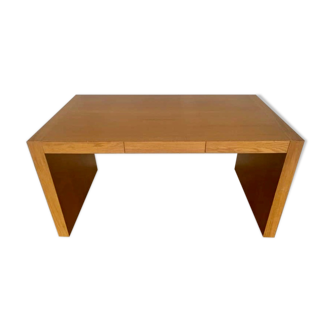 Bureau design Vintage Moderniste à 3 tiroirs en Chêne Clair