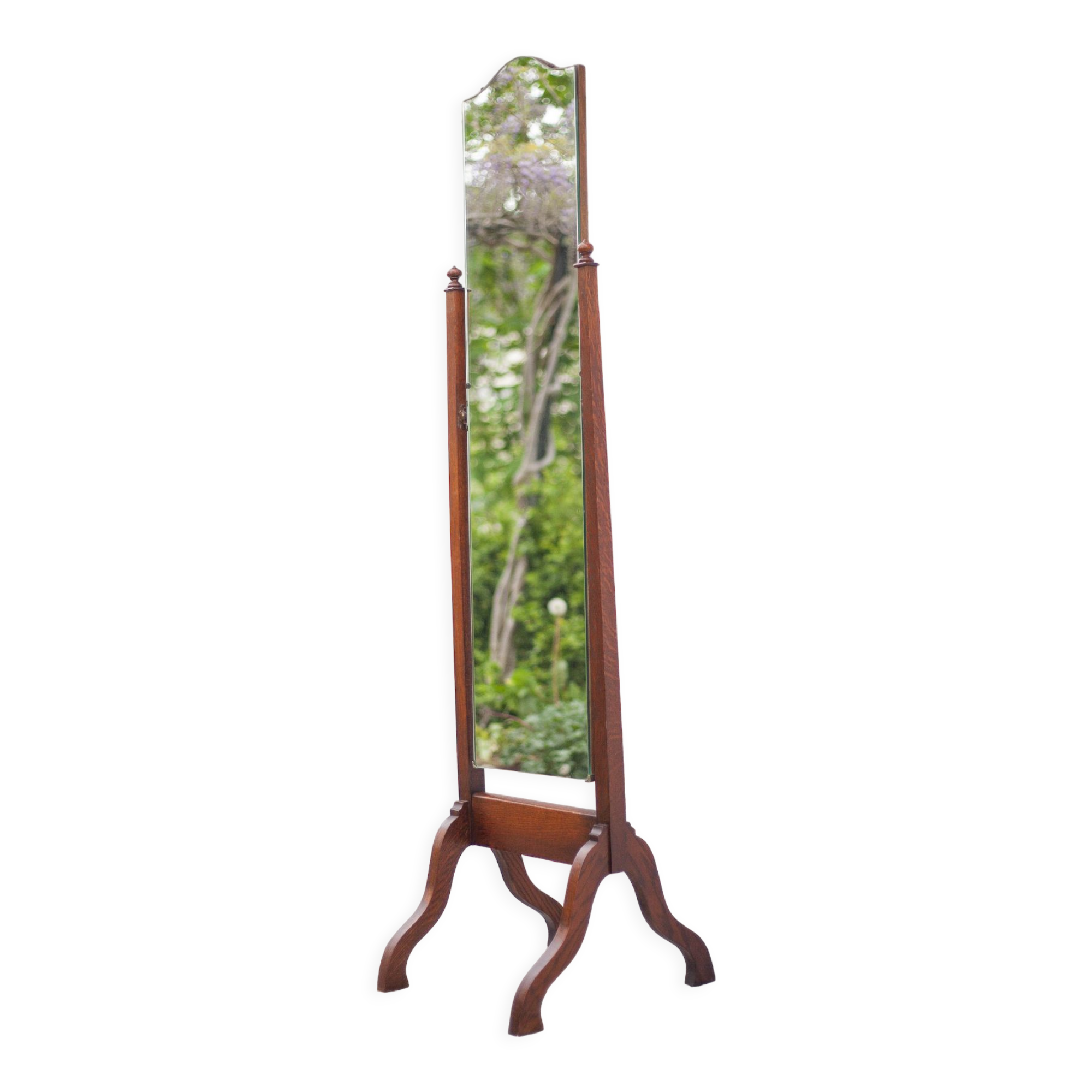 Psyche wood, mirror on wooden foot
