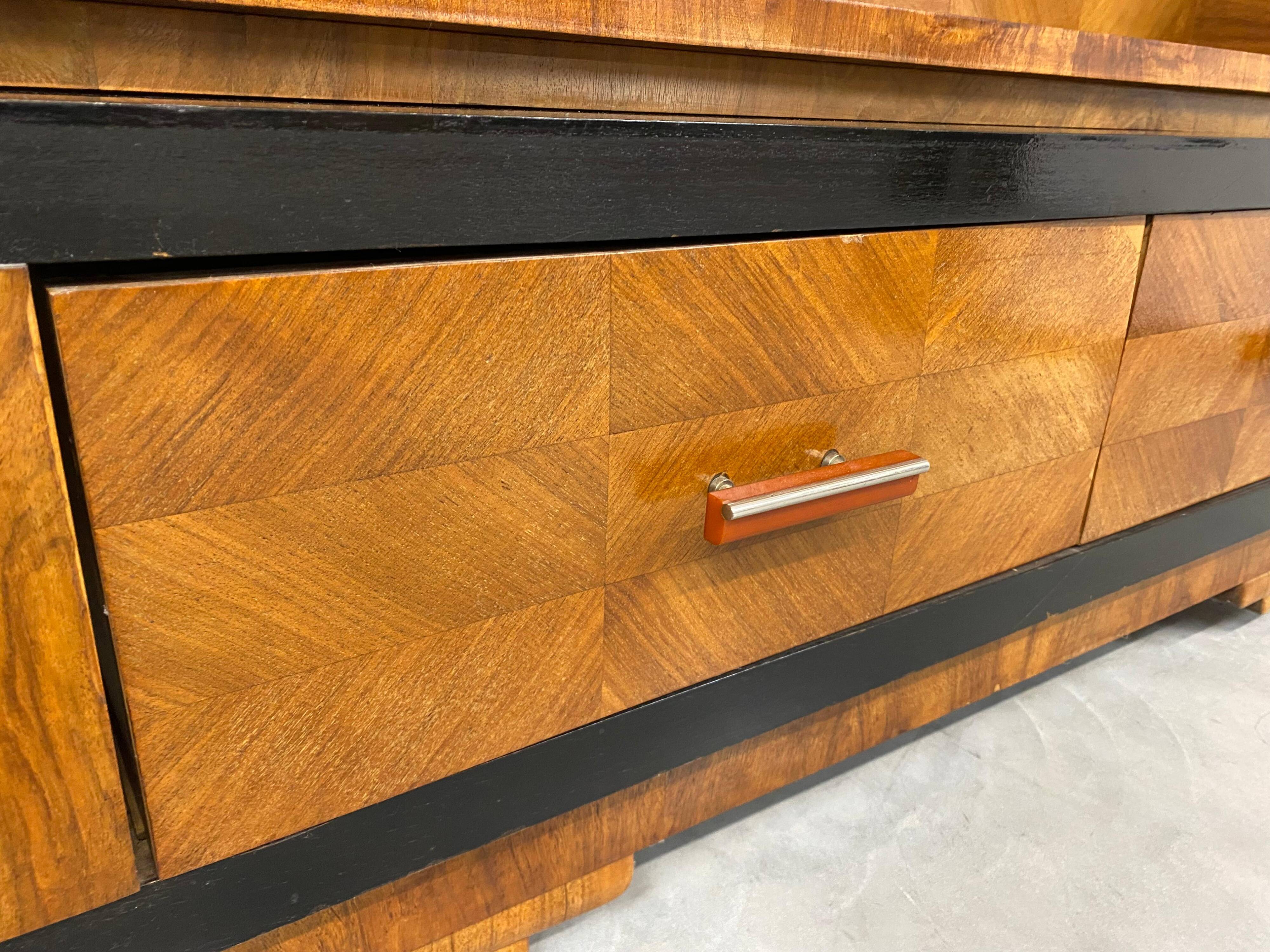 Art Deco display cabinet in walnut
