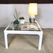Coffee table with glass top by Peter Ghyczy for Horn Collection, 1960s