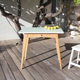 Vintage desk table with compass legs