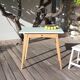 Vintage desk table with compass legs